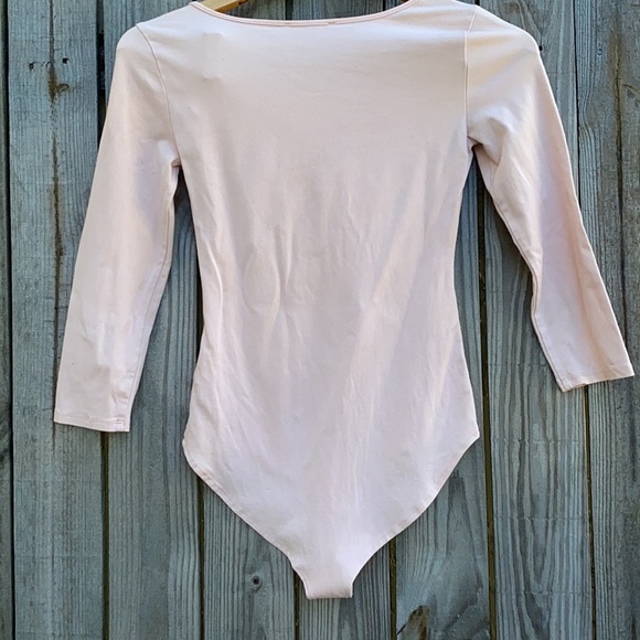 Gently Used Light Pink Forever 21 3/4 Sleeve Body Suit - Picture 2 of 12